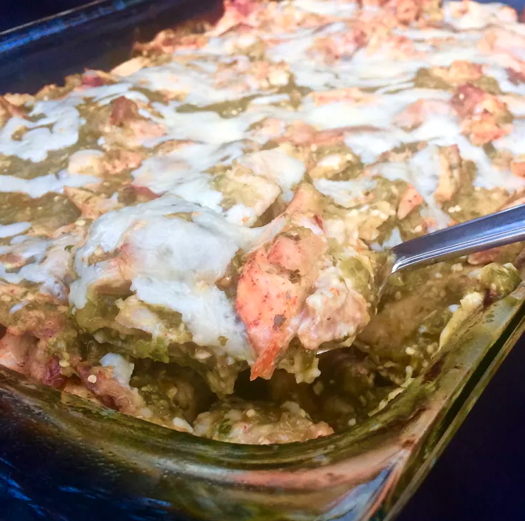 Spicy, Cheesy Green Chile Chicken Casserole for the Perfect Dinner.